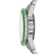 Zodiac Super Sea Wolf Pro-Diver with Silver Dial and Green Bezel #ZO3556 crown