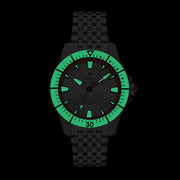 Zodiac Super Sea Wolf Pro-Diver with Silver Dial and Green Bezel #ZO3556 lime