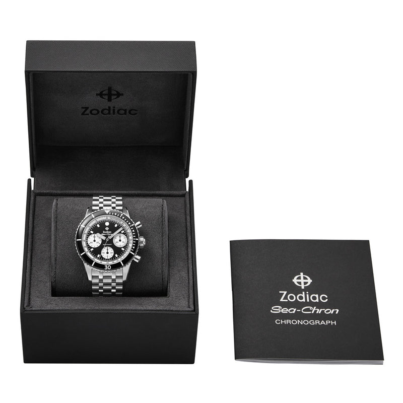 Zodiac Sea-Chrono Automatic Chronograph with Black Dial #ZO3604 open box