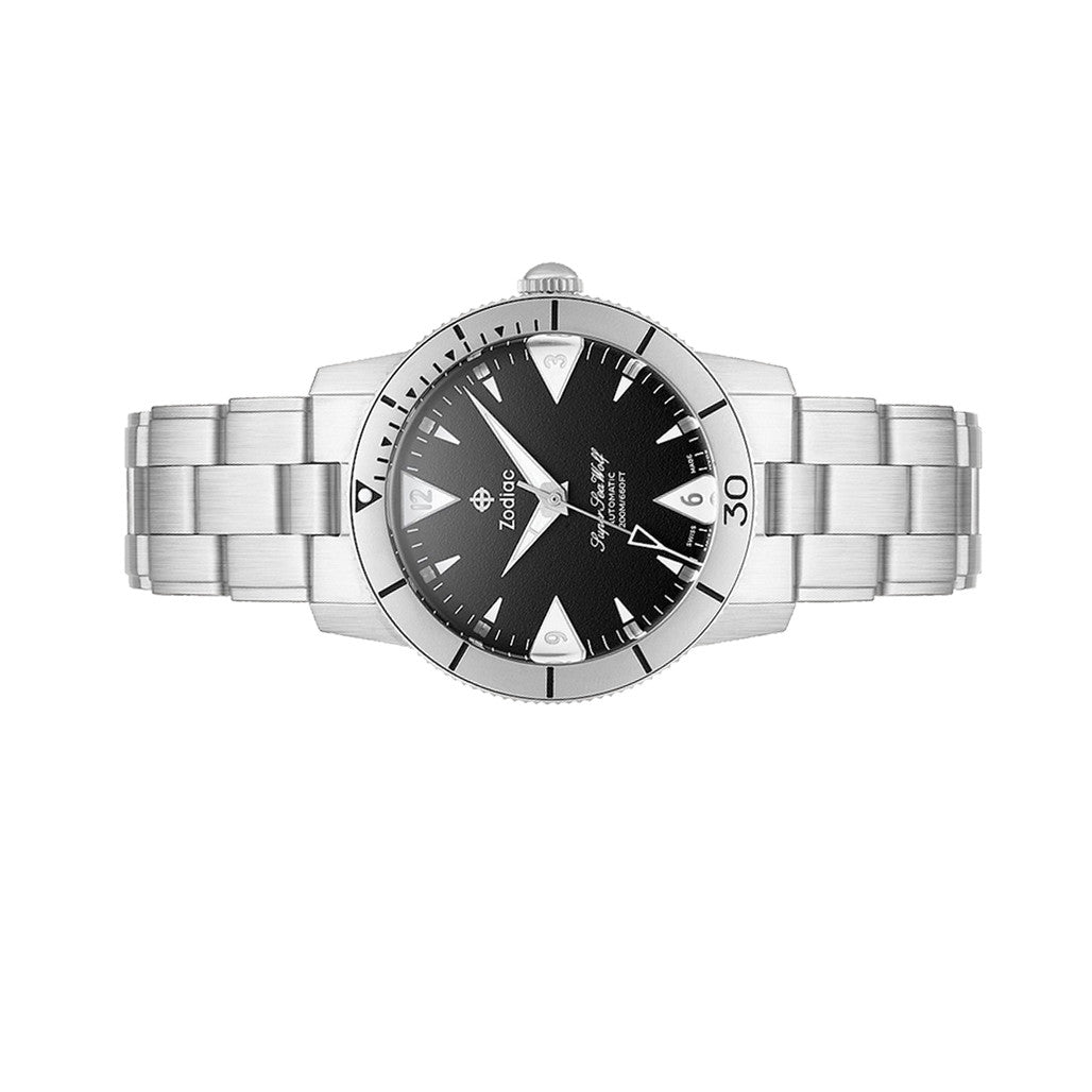 Zodiac Super Sea Wolf 53 Skin Automatic Stainless Steel Watch
