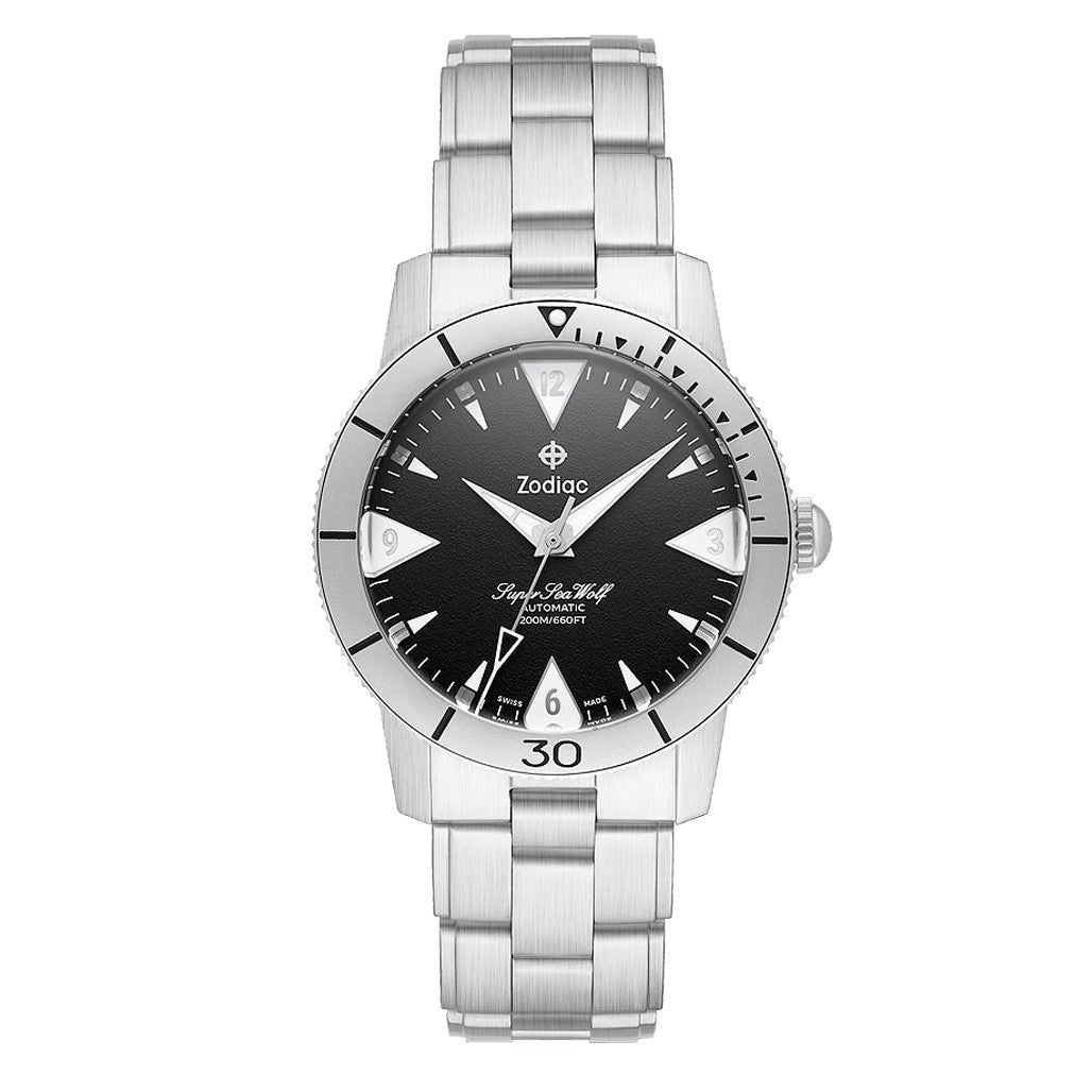 Zodiac Super Sea Wolf 53 Skin Automatic Stainless Steel Watch