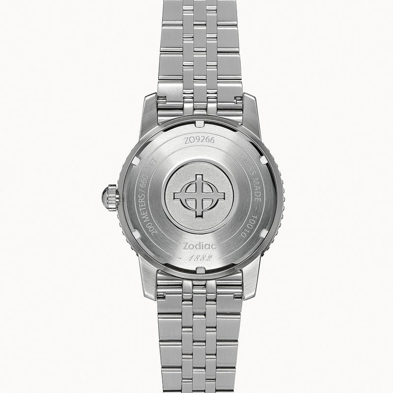 Zodiac Super Sea Wolf Automatic Stainless Steel Watch #ZO9266 back