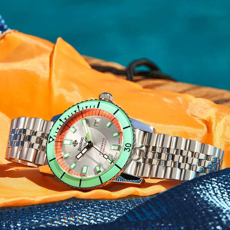 Zodiac Super Sea Wolf Automatic Stainless Steel Watch #ZO9269 lifestyle