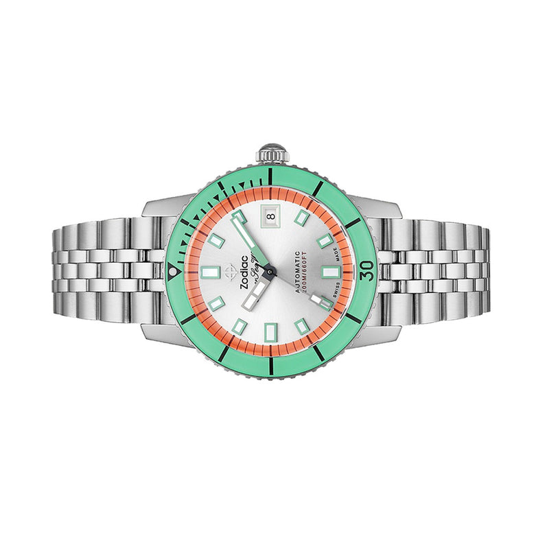 Zodiac Super Sea Wolf Automatic Stainless Steel Watch #ZO9269 side