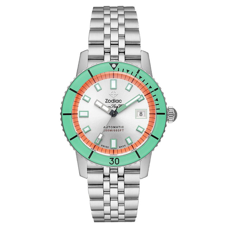 Zodiac Super Sea Wolf Automatic Stainless Steel Watch #ZO9269 zoom