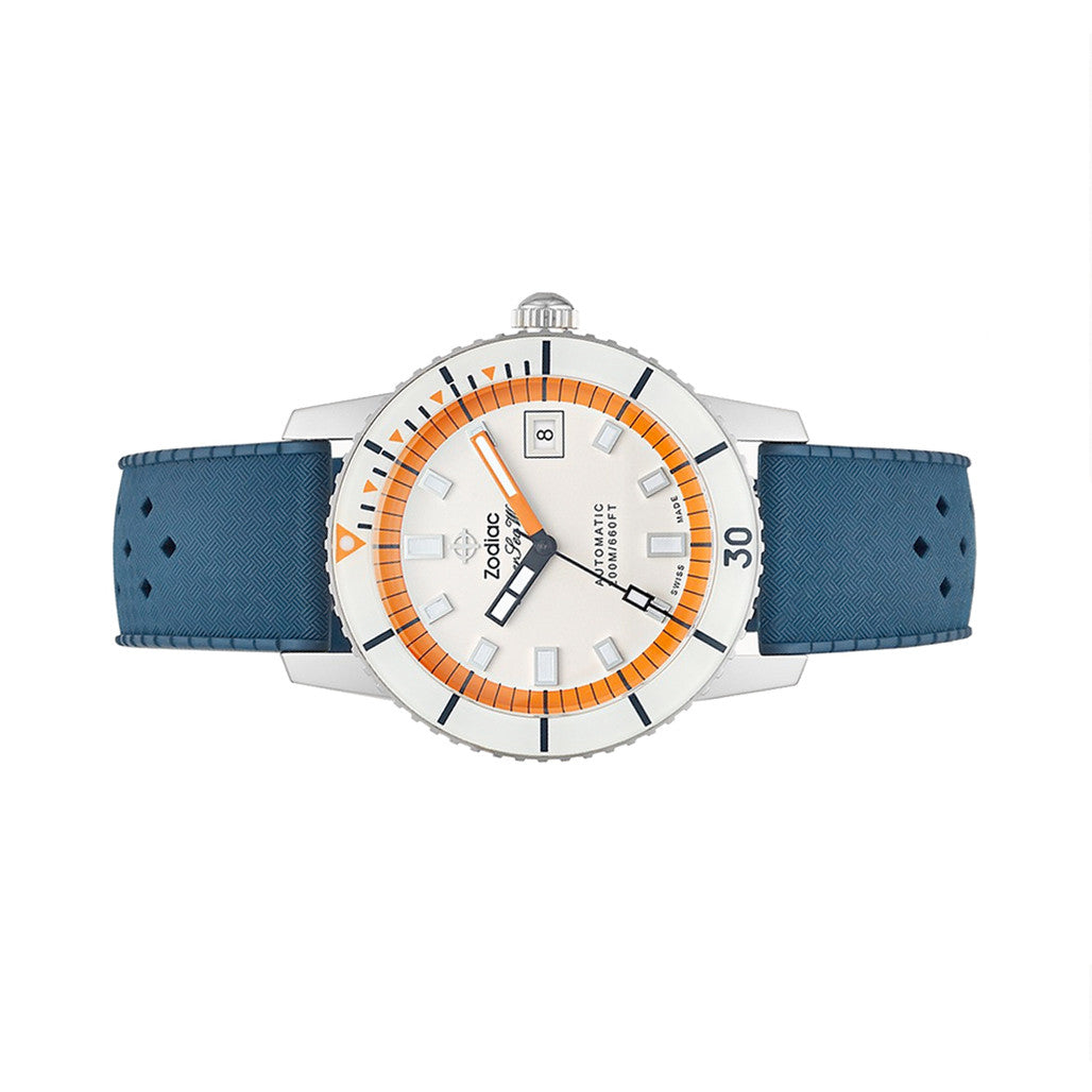 Zodiac Super Sea Wolf Automatic Blue Rubber Watch #ZO9270 — Long