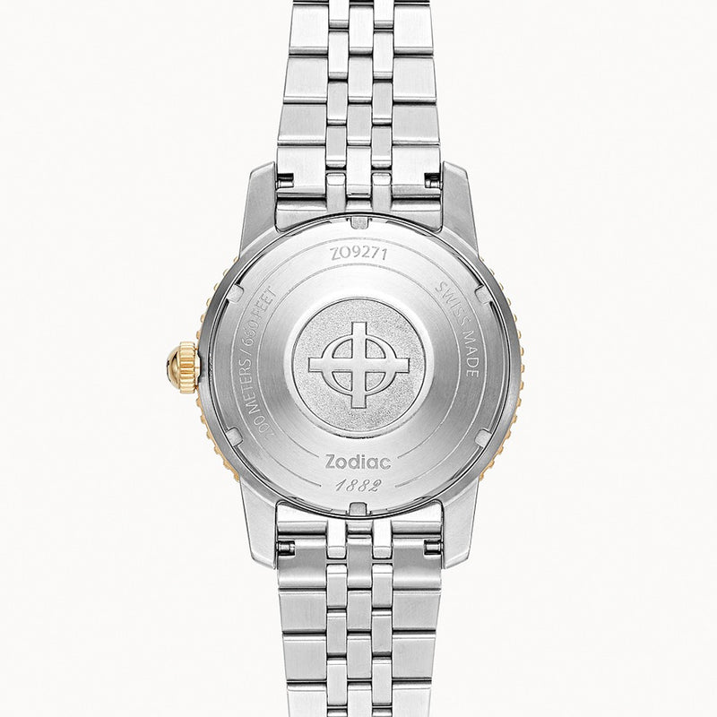 Zodiac Super Sea Wolf Automatic Stainless Steel Watch #ZO9271 back