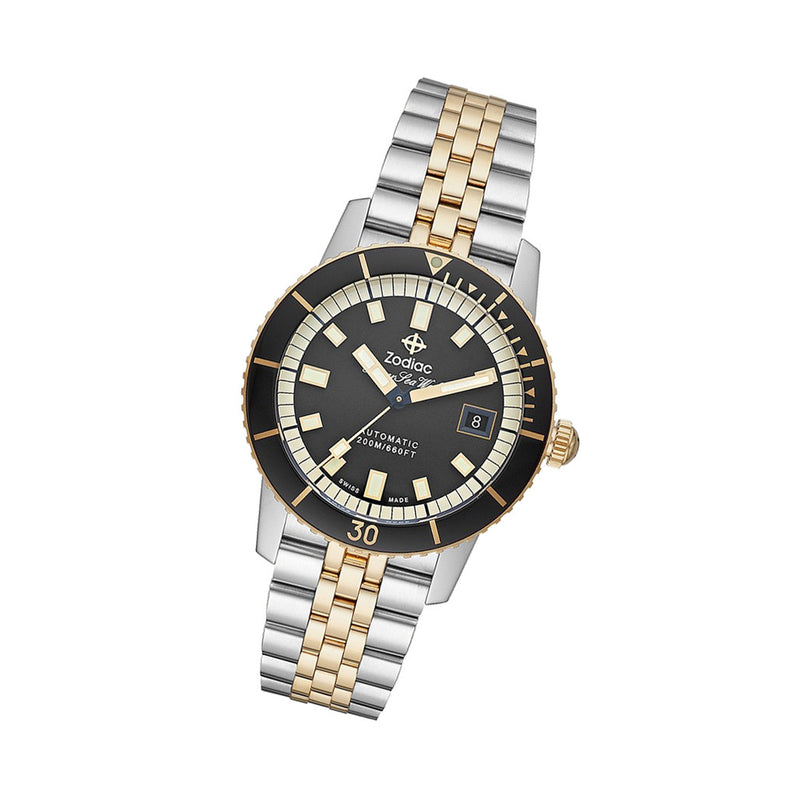 Zodiac Super Sea Wolf Automatic Stainless Steel Watch #ZO9271 tilt
