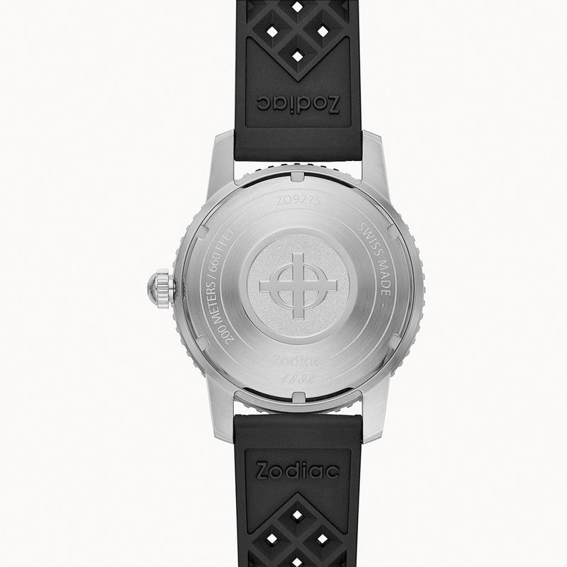 Zodiac Super Sea Wolf 53 Compression Automatic Black Rubber Watch #ZO9275 back