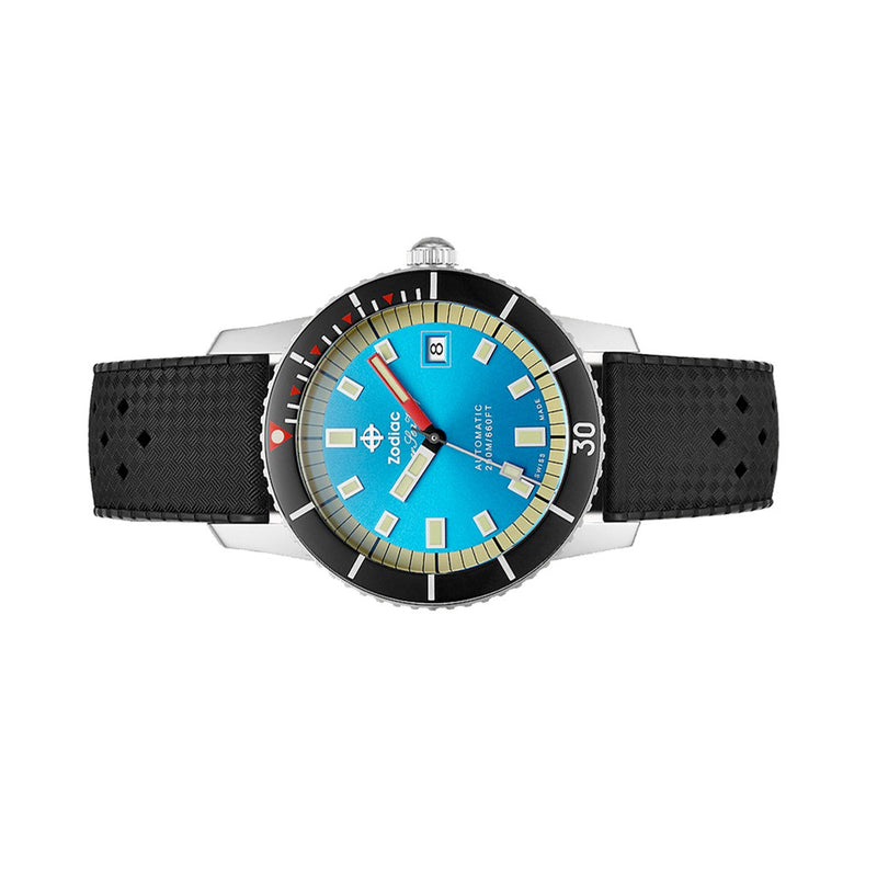 Zodiac Super Sea Wolf 53 Compression Automatic Black Rubber Watch #ZO9275 side