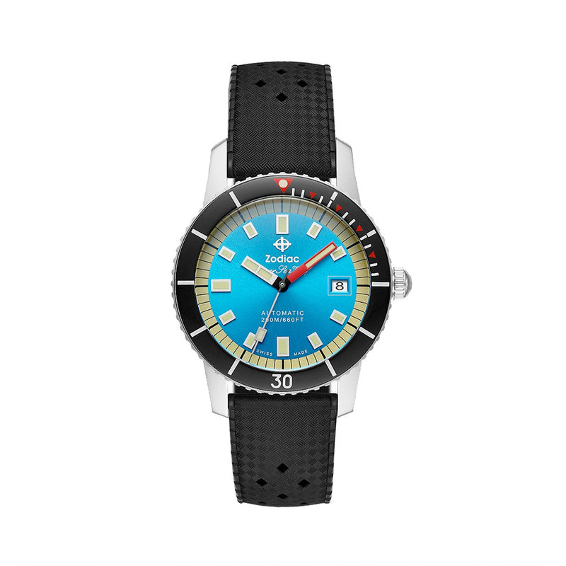 Zodiac Super Sea Wolf 53 Compression Automatic Black Rubber Watch #ZO9275