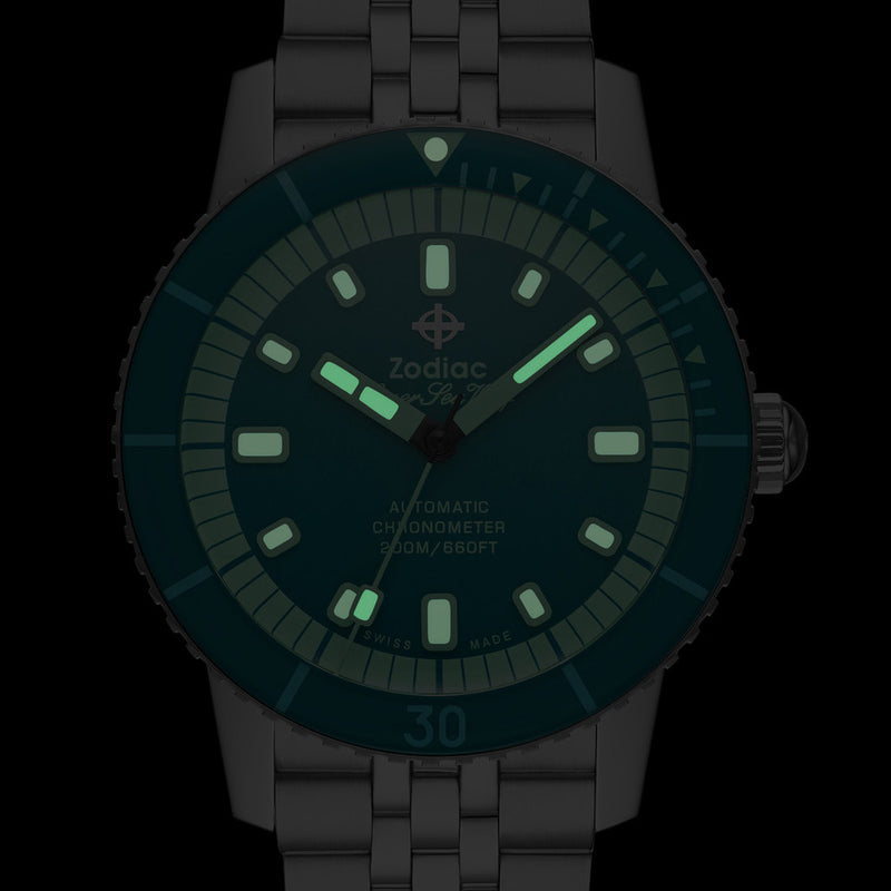 Zodiac Special Edition Super Sea Wolf Aquamarine Dream #ZO9283 lume