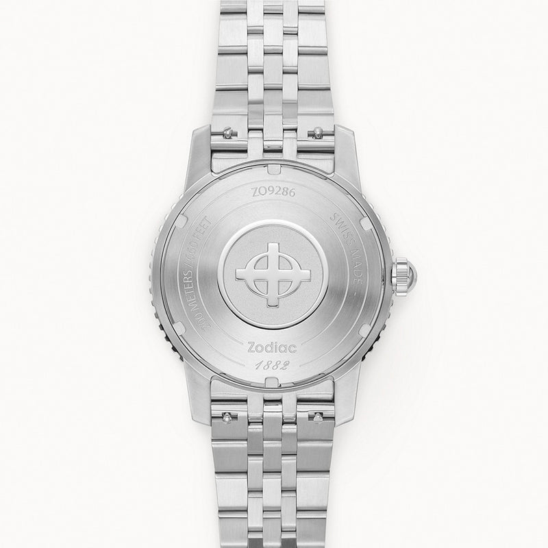Zodiac Super Sea Wolf 53 Compression Automatic Stainless Steel Watch #ZO9286 back