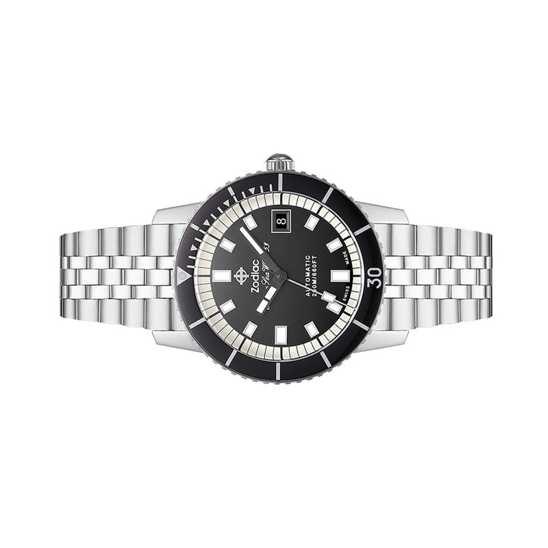 Zodiac Super Sea Wolf 53 Compression Automatic Stainless Steel Watch #ZO9286 side