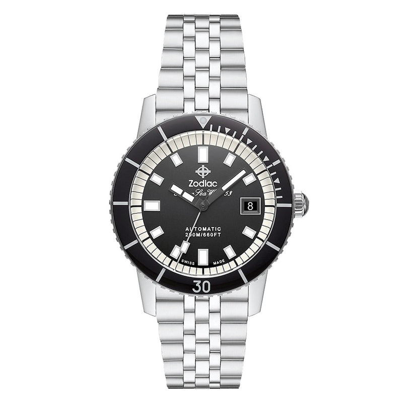 Zodiac Super Sea Wolf 53 Compression Automatic Stainless Steel Watch #ZO9286 zoom