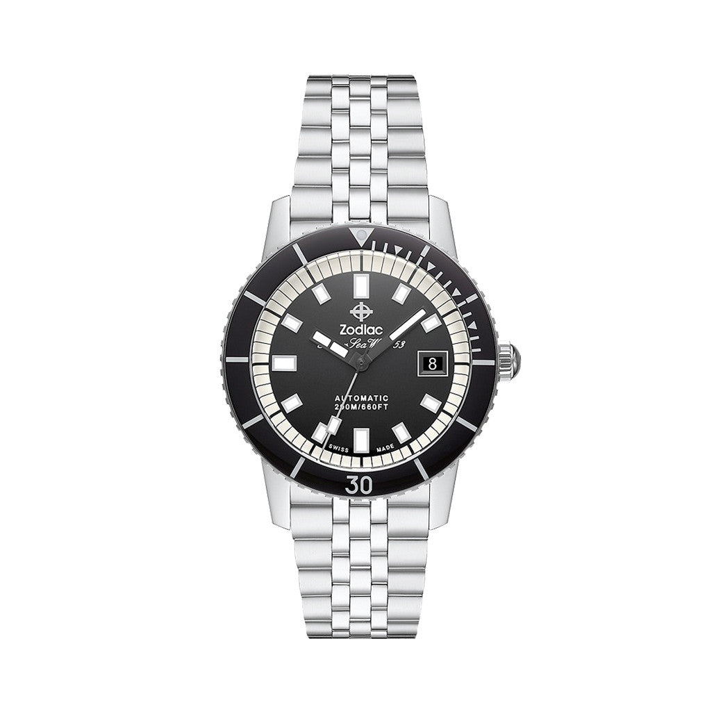 Zodiac Super Sea Wolf 53 Compression Automatic Stainless Steel