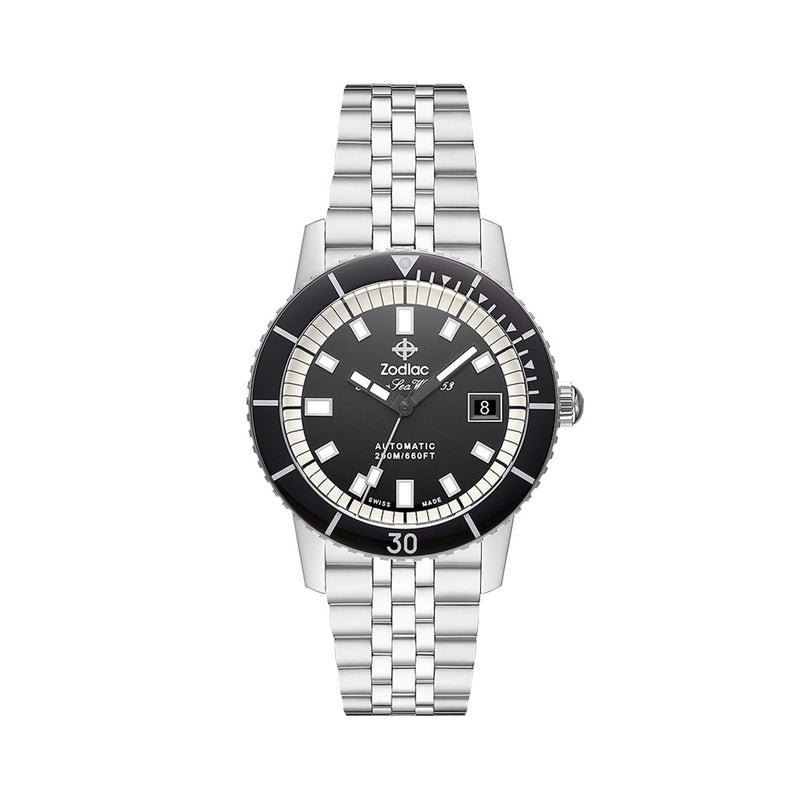 Zodiac Super Sea Wolf 53 Compression Automatic Stainless Steel Watch #ZO9286