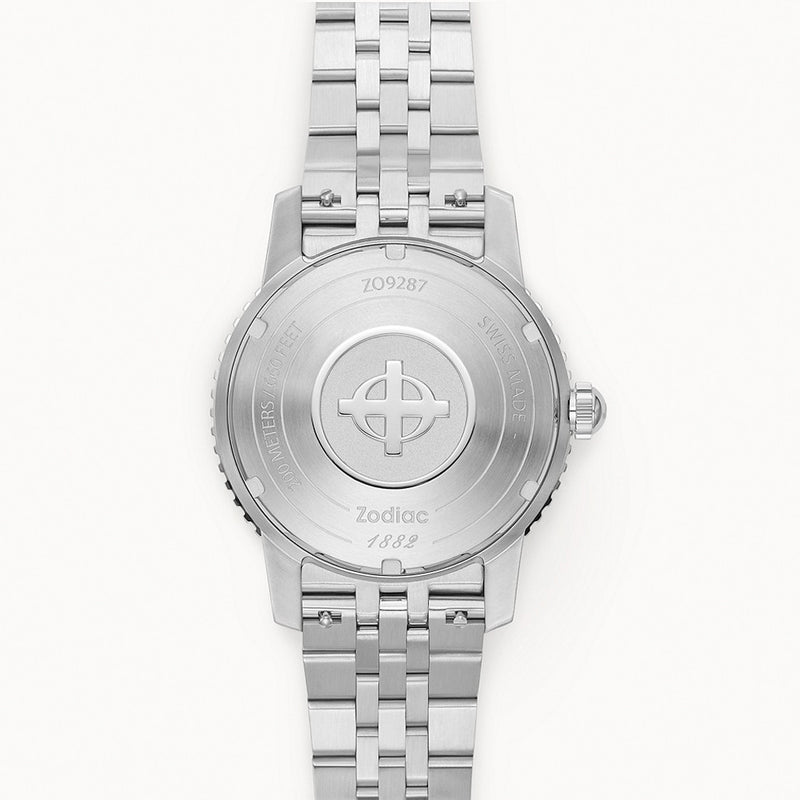 Zodiac Super Sea Wolf 53 Compression Automatic Stainless Steel Watch #ZO9287 back