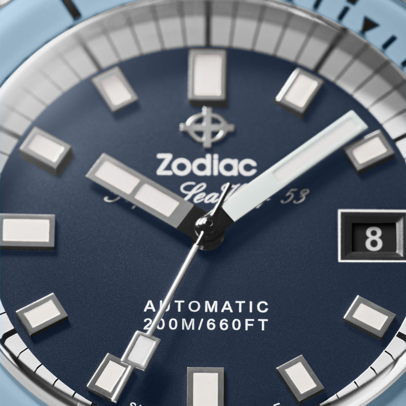 Zodiac Super Sea Wolf 53 Compression Automatic Stainless Steel Watch #ZO9287 dial