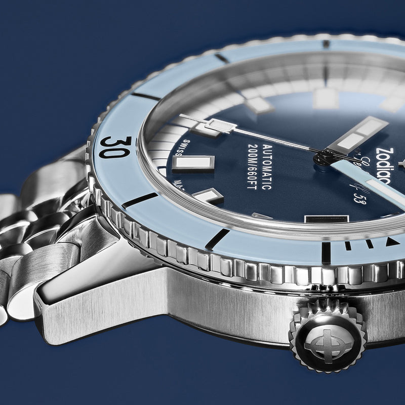 Zodiac Super Sea Wolf 53 Compression Automatic Stainless Steel Watch #ZO9287 lifestyle