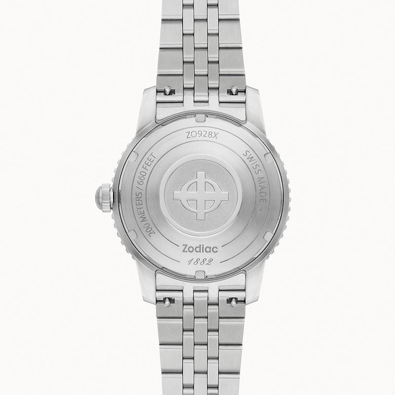 Zodiac Super Sea Wolf 53 Compression Automatic Stainless Steel Watch #ZO9288 back