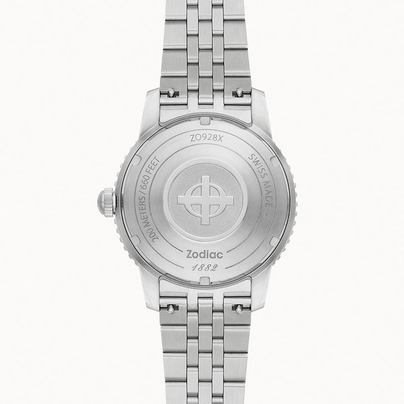Zodiac Super Sea Wolf 53 Compression Automatic Stainless Steel Watch #ZO9288 back
