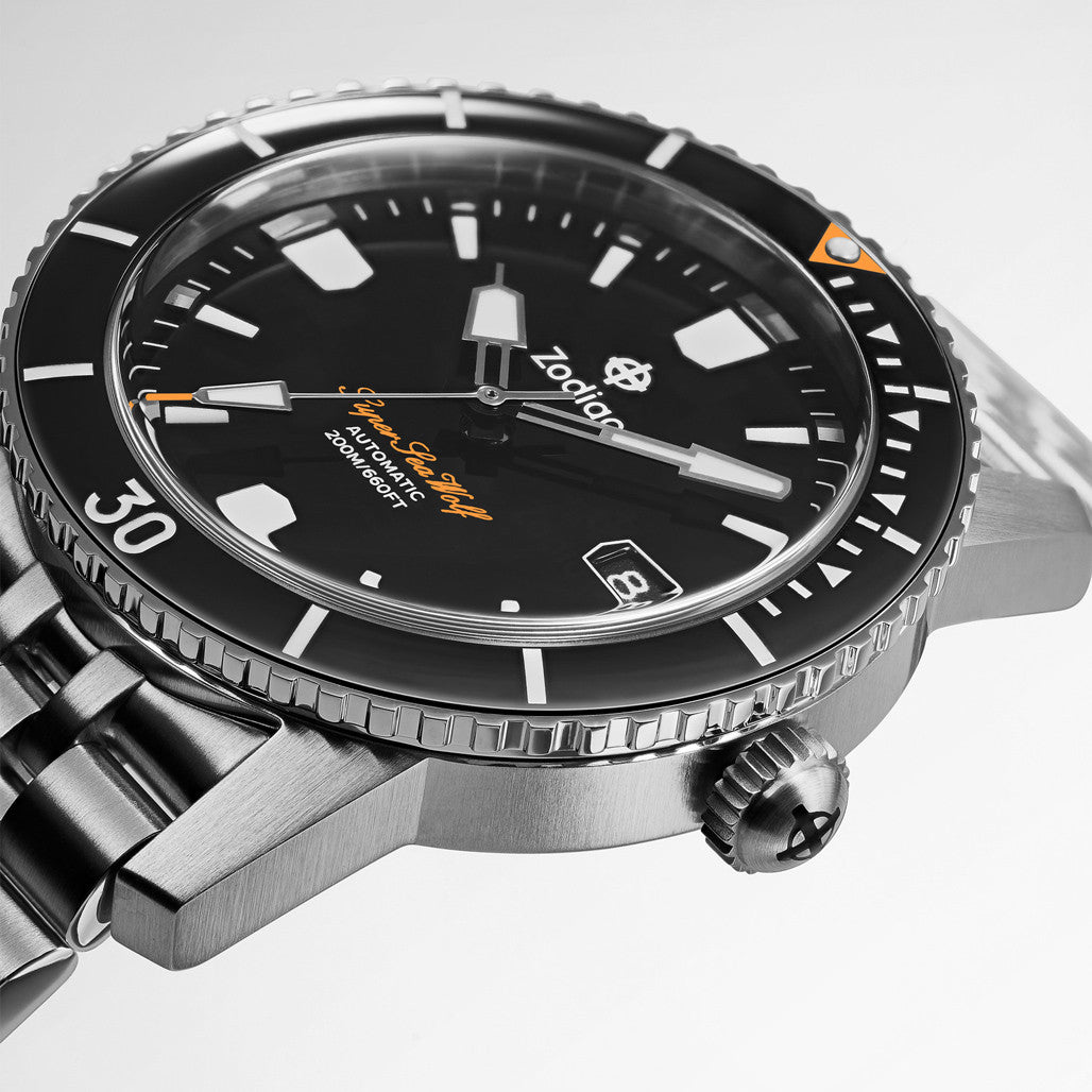 Zodiac Super Sea Wolf 53 Compression Automatic Stainless Steel