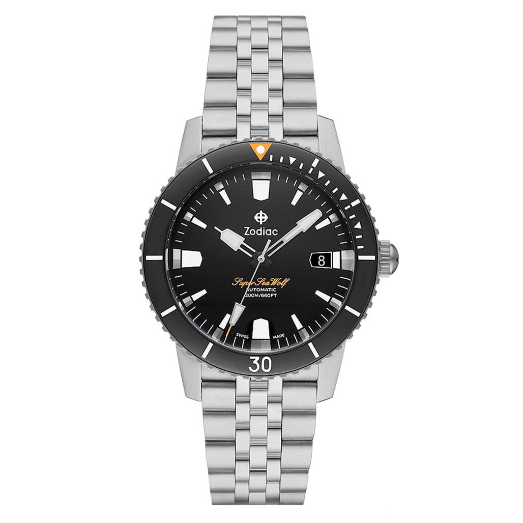Zodiac Super Sea Wolf 53 Compression Automatic Stainless Steel