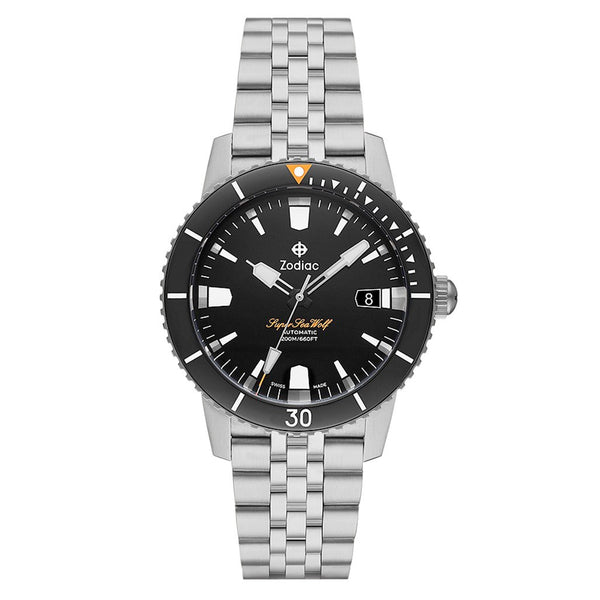 Zodiac Super Sea Wolf 53 Compression Automatic Stainless Steel