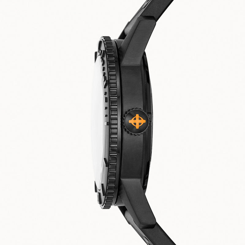 Zodiac Super Sea Wolf 53 Compression Automatic Black Rubber Watch #ZO9289 crown