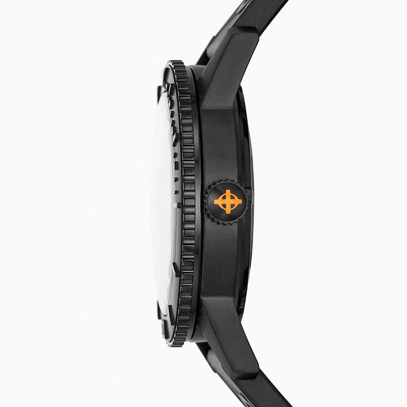 Zodiac Super Sea Wolf 53 Compression Automatic Black Rubber Watch #ZO9289 crown