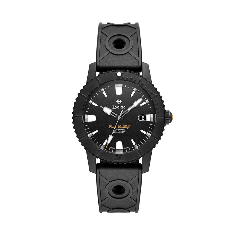 Zodiac Super Sea Wolf 53 Compression Automatic Black Rubber Watch #ZO9289