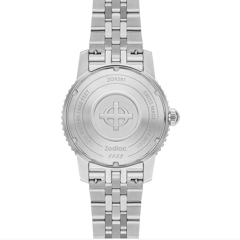 Zodiac Super Sea Wolf Compression Automatic Stainless Steel Watch #ZO9291 back