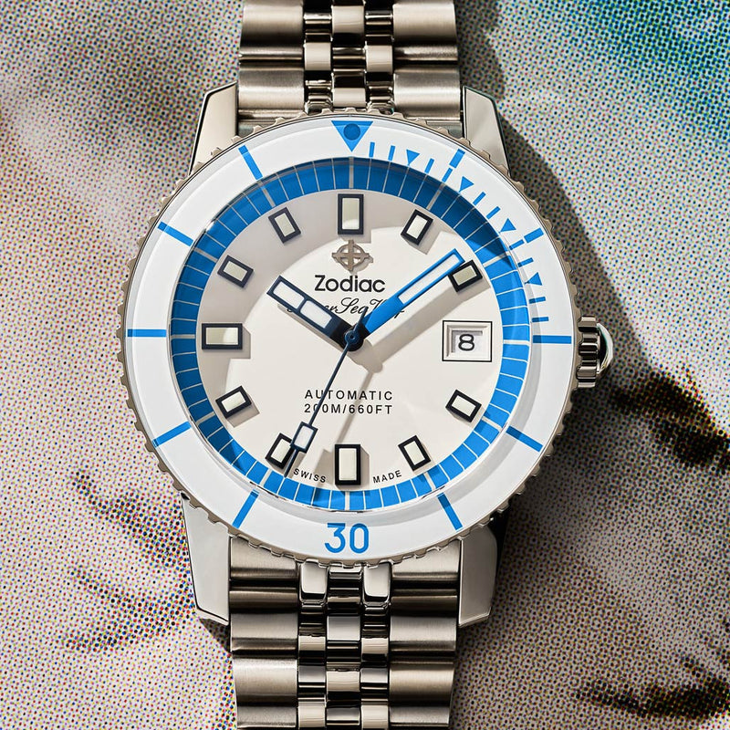 Zodiac Super Sea Wolf Compression Automatic Stainless Steel Watch #ZO9291l lifestyle