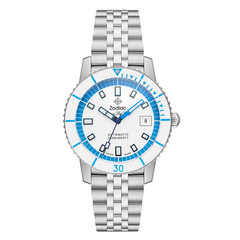 Zodiac Super Sea Wolf Compression Automatic Stainless Steel Watch #ZO9291 zoom