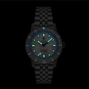 Zodiac Super Sea Wolf Limited Edition with Meteorite Dial and Blue Accents #ZO9293 lume