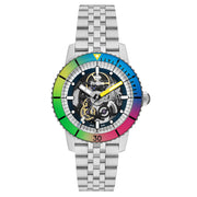 Zodiac Super Sea Wolf Automatic Skeleton Watch with Rainbow Bezel #ZO9298 zoom
