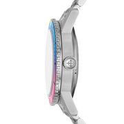 Zodiac Super Sea Wolf Automatic Skeleton Watch with Rainbow Bezel #ZO9298 crown