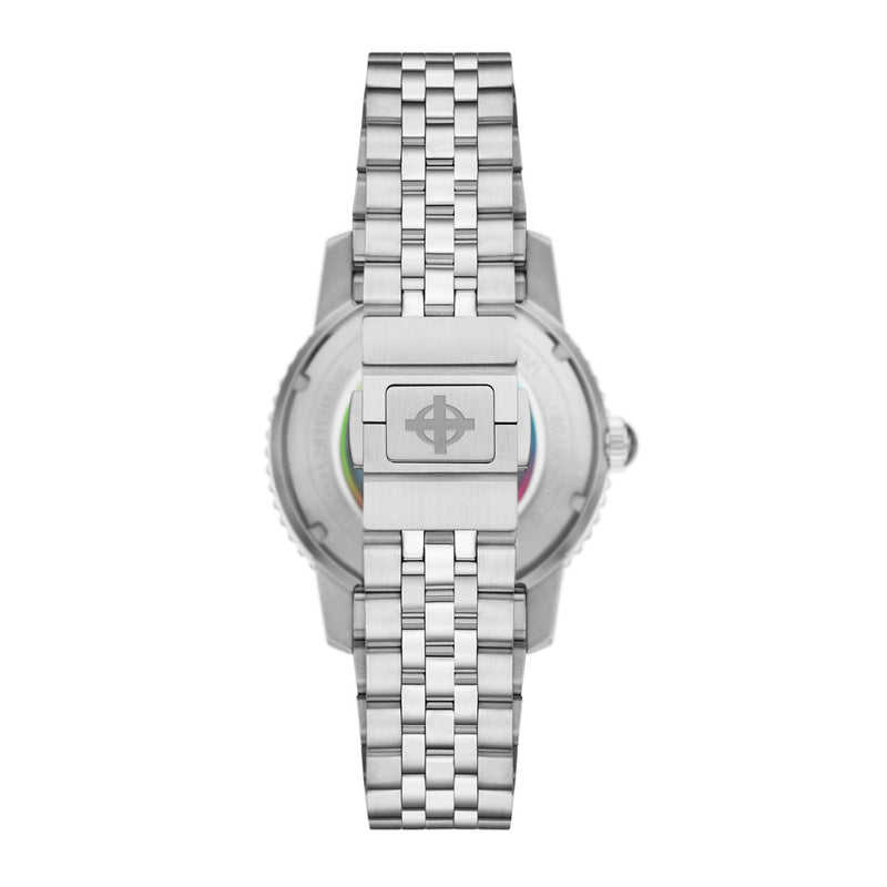 Zodiac Super Sea Wolf Automatic Skeleton Watch with Rainbow Bezel #ZO9298 back