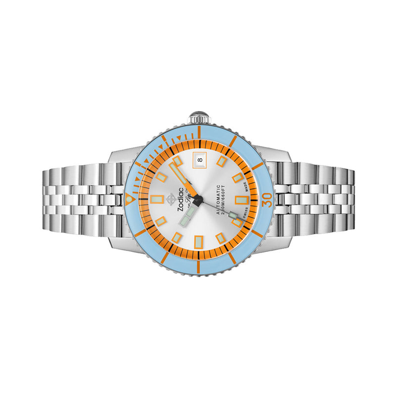 Zodiac Super Sea Wolf Compression Automatic Stainless Steel Watch #ZO9304 side