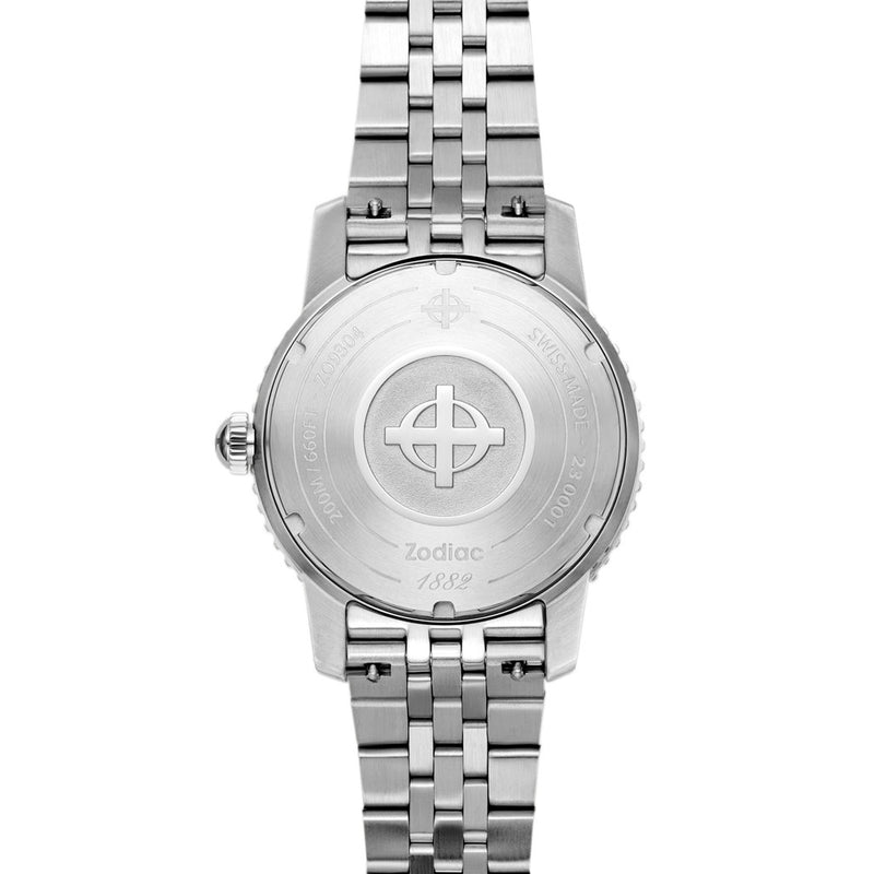 Zodiac Super Sea Wolf Compression Automatic Stainless Steel Watch #ZO9304 back