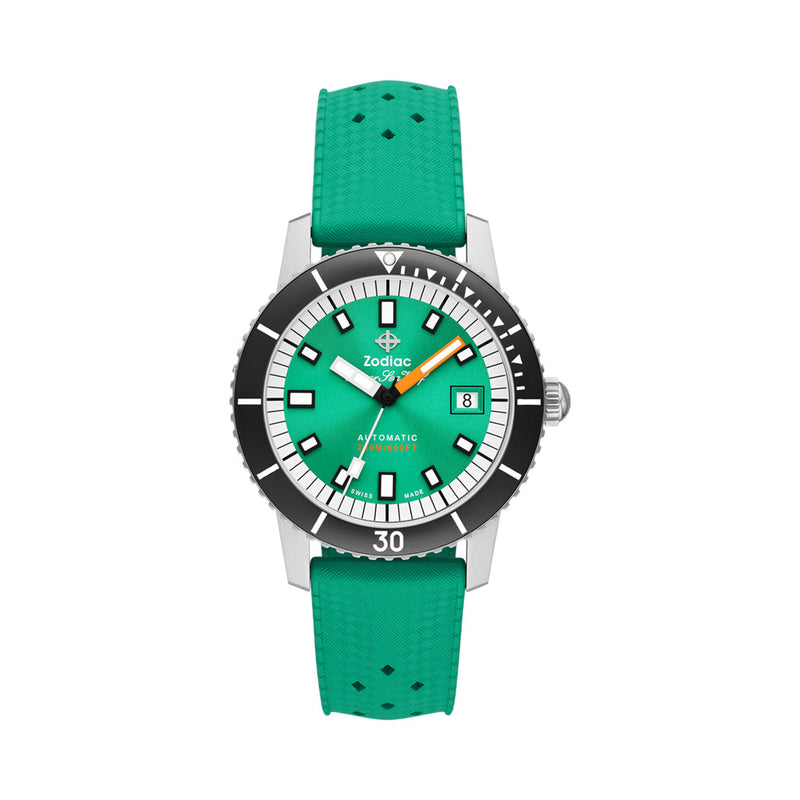 Zodiac Super Sea Wolf Automatic Sea Foam Green Watch with Rubber Strap #ZO9305
