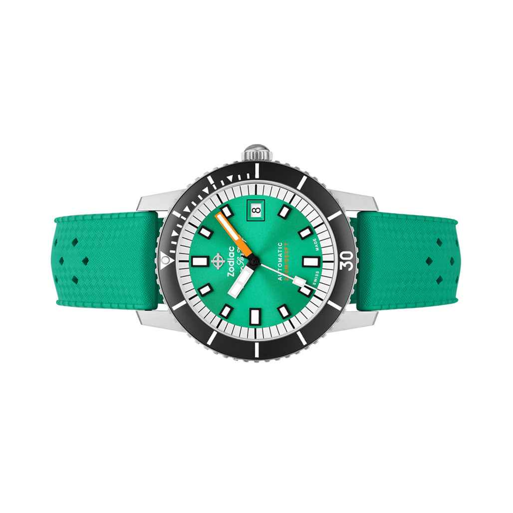 Zodiac Super Sea Wolf Automatic Sea Foam Green Watch with Rubber