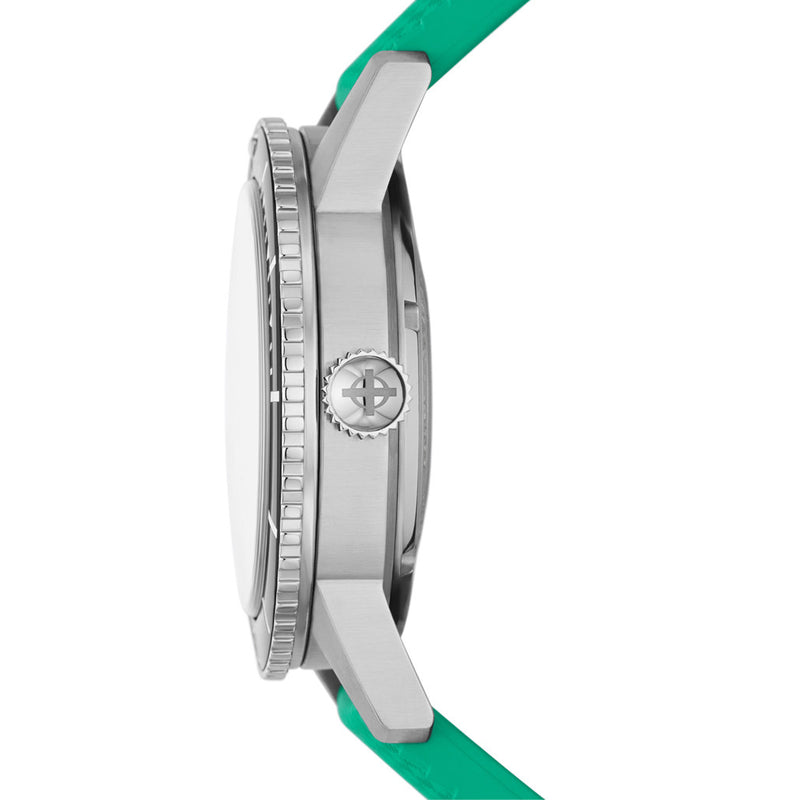 Zodiac Super Sea Wolf Automatic Sea Foam Green Watch with Rubber Strap #ZO9305 crown