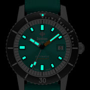 Zodiac Super Sea Wolf Automatic Sea Foam Green Watch with Rubber Strap #ZO9305 lume