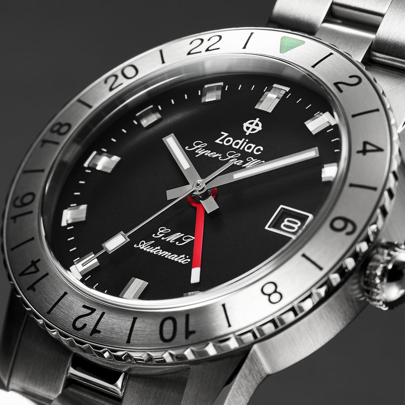 Zodiac Super Sea Wolf GMT Automatic Stainless Steel Watch #ZO9405 dial