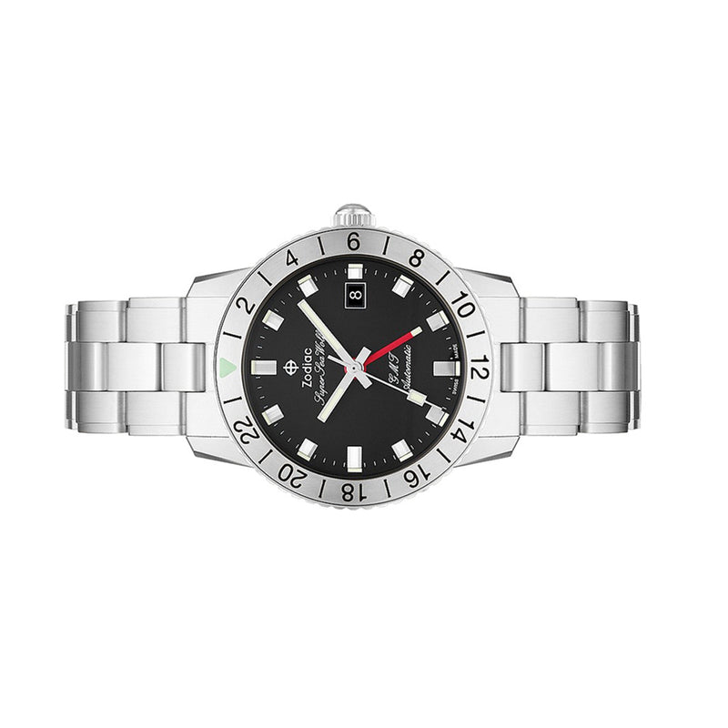 Zodiac Super Sea Wolf GMT Automatic Stainless Steel Watch #ZO9405 side