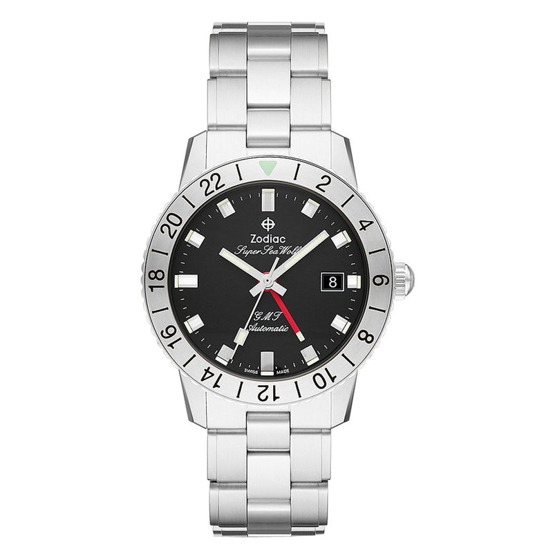 Zodiac Super Sea Wolf GMT Automatic Stainless Steel Watch #ZO9405 zoom