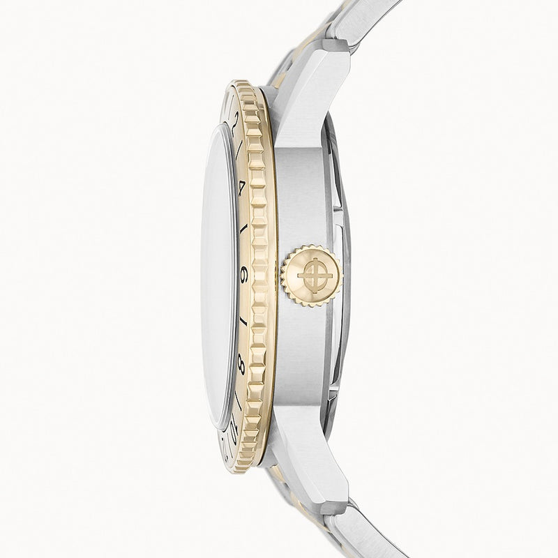 Zodiac Super Sea Wolf GMT Automatic Two-Tone Stainless Steel Watch #ZO9406 crown