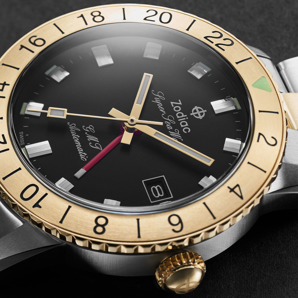 Zodiac Super Sea Wolf GMT Automatic Two-Tone Stainless Steel Watch